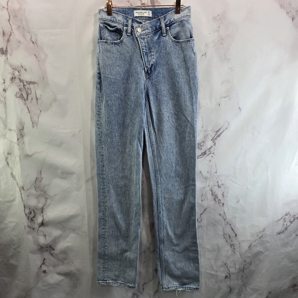 Abercrombie & Fitch Jeans Womens 0 25 X 32 90s Straight High Rise Asymmetric